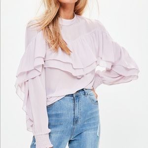 purple chiffon blouse Missguided